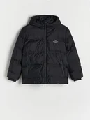 Kurtki i płaszcze dla chłopców - Reserved - Ocieplana kurtka z kapturem - czarny - miniaturka - grafika 1