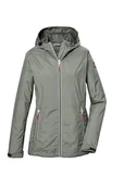 Kurtki damskie - killtec Damska kurtka funkcyjna/kurtka przeciwdeszczowa z kapturem KOS 108 WMN JCKT, jasnooliwkowa, 44, 42954-000 - miniaturka - grafika 1