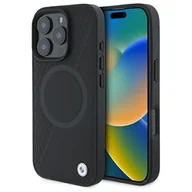 Etui i futerały do telefonów - BMW BMHMP16X23RTPK iPhone 16 Pro Max 6.9" czarny/black hardcase Sign Leather Half Textured And Circle MagSafe - miniaturka - grafika 1