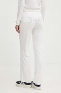 Spodnie damskie - Juicy Couture spodnie dresowe welurowe TINA TRACKPANTS kolor biały z aplikacją JCAPW045 - miniaturka - grafika 1