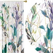 Zasłony - GOTOWE ZASŁONY NA ŻABKI TAŚMIE 140X250 ZASŁONA LIŚCIE 109 SKRÓCENIE W CENIE - miniaturka - grafika 1
