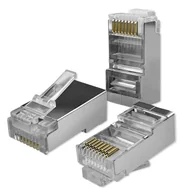 Pozostałe akcesoria sieciowe - Qoltec Wtyk przelotowy złącze RJ45 CAT6 FTP Pass Through Pozłacane styki 100 sztuk - miniaturka - grafika 1