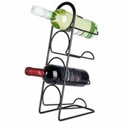 Stojak na wino metalowy czarny 4 butelki 21x12x43 cm kod: O-229055