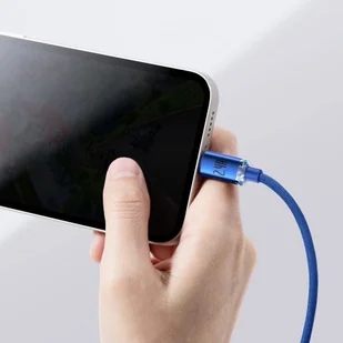 Baseus Crystal Shine Series kabel przewód USB do szybkiego ładowania i transferu danych USB Typ A - Lightning 2,4A 1,2m niebieski (CAJY000003) - Kable USB - miniaturka - grafika 7