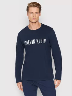 Piżamy męskie - Calvin Klein Underwear Koszulka piżamowa Crew 000NM1958E Granatowy Regular Fit - grafika 1
