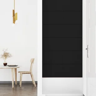 Panele ścienne, 12 szt., czarne, 90x30 cm, tkanina, 3,24 m² - Panele ścienne i boazeria - miniaturka - grafika 5