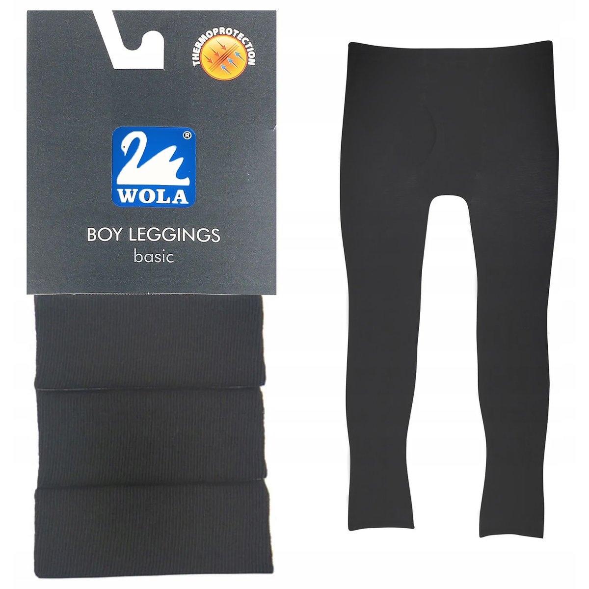Rajtuzy Chłopięce Kalesony Legginsy z Termoochroną Bawełniane WOLA Grafitowe 116/122