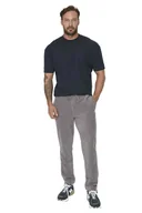 Dresy męskie - TRENDYOL MAN MĘSKIE SPODNIE DRESOWE SZARE Z WIĄZANIEM L 5DA - miniaturka - grafika 1