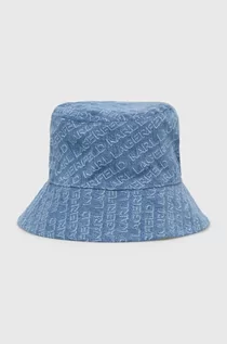 Czapki damskie - Karl Lagerfeld kapelusz dwustronny kolor niebieski - grafika 1