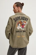 Kurtki damskie - Superdry kurtka bawełniana kolor zielony przejściowa W5011762A-NY8 - miniaturka - grafika 1