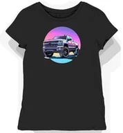 Koszulki i topy damskie - Koszulka damska czarna z Wizerunkiem Stylowego Chevroleta Silverado XS - miniaturka - grafika 1