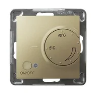Inne akcesoria elektryczne - Ospel Regulator temperatury z czujnikiem podłogowym IMPRESJA złoty metalik - miniaturka - grafika 1