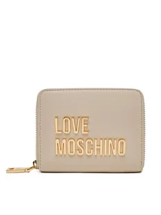 LOVE MOSCHINO Mały Portfel Damski JC5613PP1MKD0110 Beżowy - Portfele - miniaturka - grafika 1