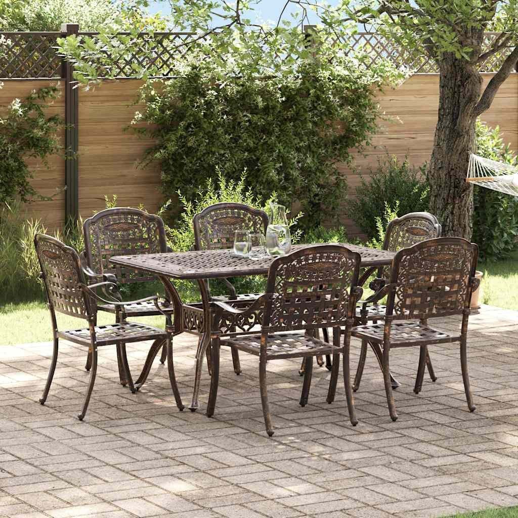 vidaXL Zestaw do jadalni w ogrodzie 7 pcs kolor bronzu Aluminium 3334648