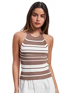 Koszulki i topy damskie - ONLY Damski top z dzianiny wiązany na szyi, antyczny brąz, XL - miniaturka - grafika 1