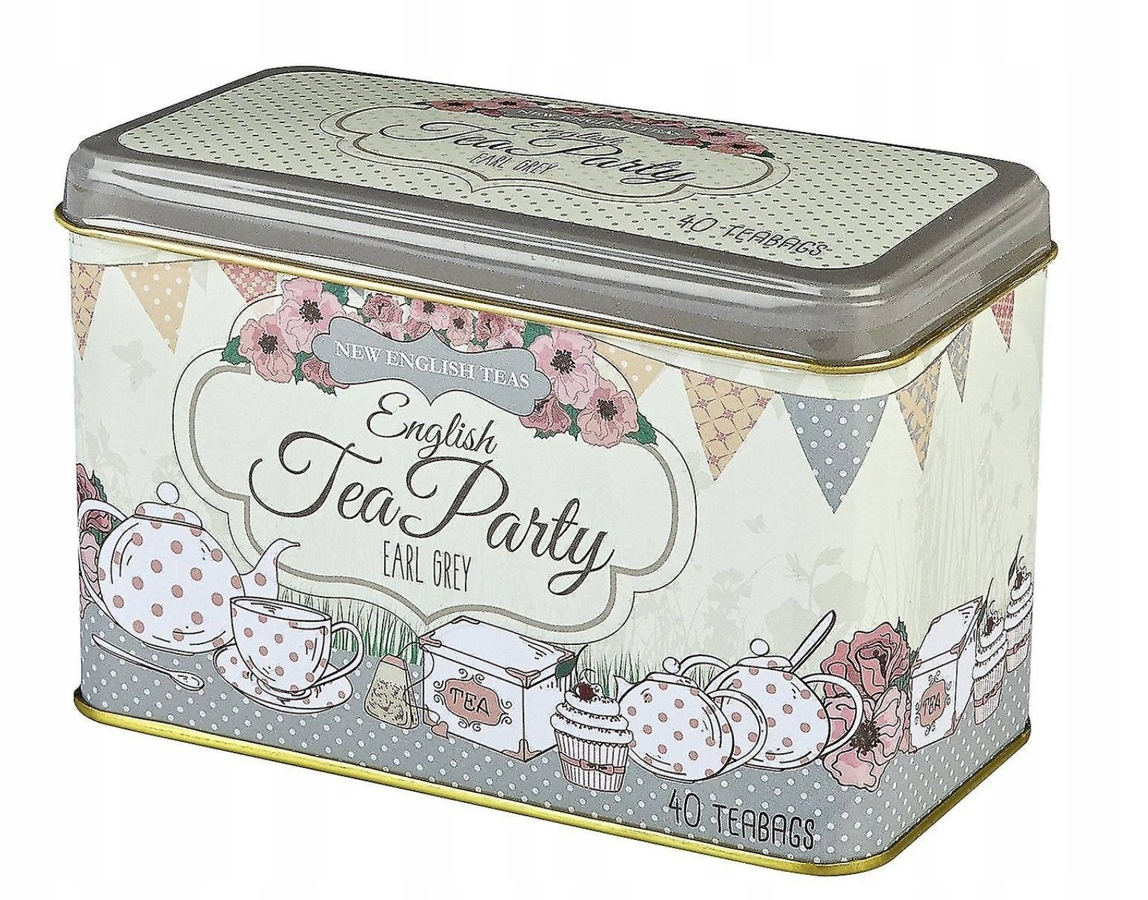 New English Teas Puszka Tea Party Angielska Herbata Earl Grey 40 szt