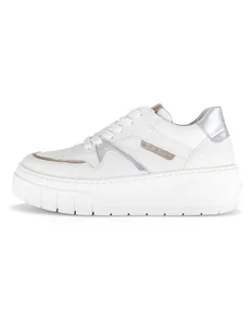 Gabor Skórzane sneakersy w kolorze srebrno-białym - Trampki damskie - miniaturka - grafika 1