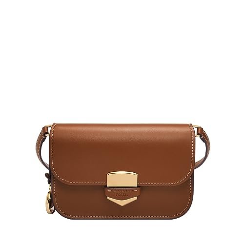 Fossil Damska torebka ze skóry Lennox duża lub mała torebka crossbody torebka dla kobiet, Brązowy, Small