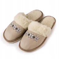 Buciki dla niemowląt - Kapcie domowe ocieplane szare i beżowe rozmiar 36-41 - miniaturka - grafika 1