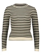 Swetry damskie - Pieces Sweter "Crista" w kolorze kremowo-czarnym - miniaturka - grafika 1