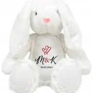 Maskotki i pluszaki - KRÓLIK Przytulanka Prezent Na Walentynki Serduszka WASZE INICJAŁY DATY - miniaturka - grafika 1