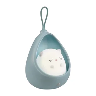 Lampka silikonowa LED Sanico Goldlux, Kitty, niebiesko-biała, z czujnikiem PIR - Lampy stojące - miniaturka - grafika 1