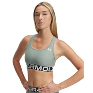 Bielizna sportowa damska - Biustonosz treningowy Under Armour UA Hg Authentics Mid Branded - zielony - miniaturka - grafika 1