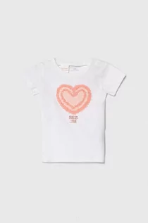 Koszulki dla dziewczynek - Guess t-shirt dziecięcy kolor biały - grafika 1