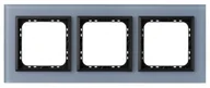 Klawisze i ramki - Ospel Ramka  potrójna SONATA szronione szkło 4mm - niebieski/czarny - miniaturka - grafika 1