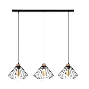 Britop Druciana LAMPA wisząca RAQUELLE 187119304 industrialna OPRAWA metalowy zwis czarny drewno - Lampy sufitowe - miniaturka - grafika 1