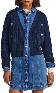 Pepe Jeans Emalynn damski sweter kardigan, Niebieski (Dulwich), M - Swetry damskie - miniaturka - grafika 1