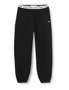 Spodnie damskie - Tommy Hilfiger Damskie spodnie dresowe z logo Tjw w talii, czarne, XL, Czarny, XL - grafika 1