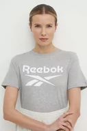 Koszulki sportowe damskie - Reebok t-shirt bawełniany Identity damski kolor szary 100034852 - miniaturka - grafika 1