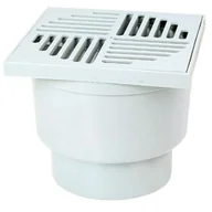 Odwodnienia, kanały i akcesoria - Wpust z prostym odpływem biały 15 x 15 x 13 cm MAXPOL - miniaturka - grafika 1