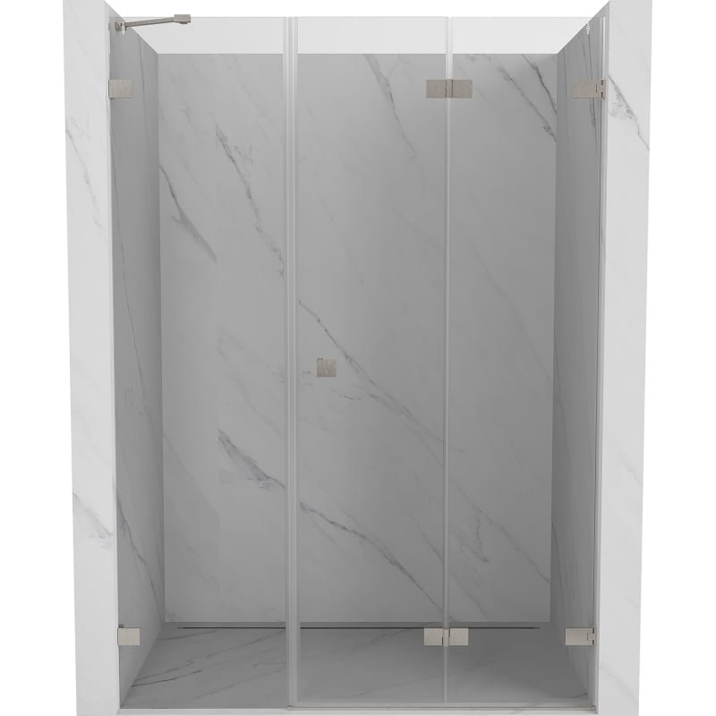 Mexen Lunar-F drzwi prysznicowe składane prawe 150 cm, transparent, nikiel szczotkowany - 836S-150-050-97-00-P