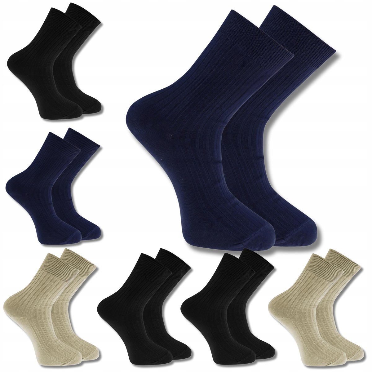 SKARPETY 100% BAWEŁNIANE BEZUCISKOWE NIEUCISKOWE ZDROWOTNE 7PAK MORAJ 42-44