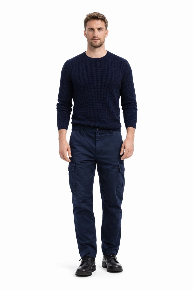 BOSS ELEGANCKIE SPODNIE CHINOS GRANATOWE KIESZENIE BOJÓWKI 52 1I3A