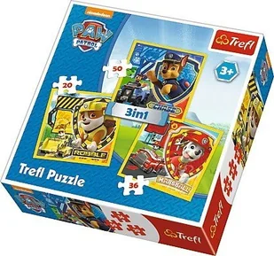 Trefl Puzzle 3w1 Psi Patrol - Marshall, Rubble i Chase - Puzzle - miniaturka - grafika 1