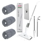 Miotły, szufle, mopy - Mop ze spryskiwaczem płaski 3 wkłady z mikrofibry długi do sprzątania - miniaturka - grafika 1