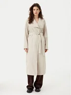 Płaszcze damskie - Vila Trencz Lanni 14100219 Beżowy Regular Fit - miniaturka - grafika 1