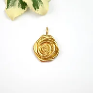 Naszyjniki - Zawieszka srebrna- Złota róża duża - miniaturka - grafika 1