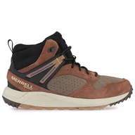 Buty sportowe męskie - Buty Merrell Wildwood Sneaker Boot Mid WP J067299 - brązowe - miniaturka - grafika 1