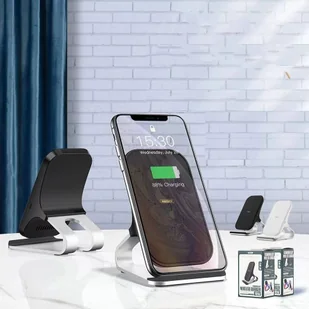 Remax bezprzewodowa ładowarka Qi 10W podstawka na telefon czarny (RP-W12 black) - Ładowarki do telefonów - miniaturka - grafika 3