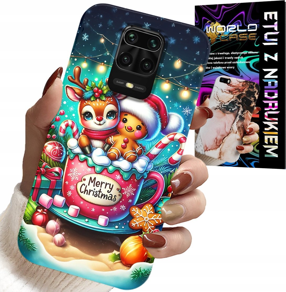 ETUI DO XIAOMI NOTE 9 PRO / 9S - RENIFER Z PIERNIKIEM MERRY CHRISTMAS