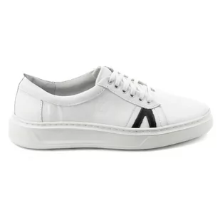 Buty męskie skórzane casual 910/2 białe - KOMODO - Półbuty męskie - miniaturka - grafika 1