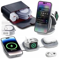 Ładowarki do telefonów - ŁADOWARKA INDUKCYJNA BEZPRZEWODOWA SKŁADANA3W1 QI APPLE MAGSAFE 15W - miniaturka - grafika 1