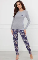 Piżamy damskie - Piżama damska z długim rękawem i długimi spodniami Pulia, Kolor szaro-niebieski, Rozmiar S, Italian Fashion - Primodo.com - miniaturka - grafika 1