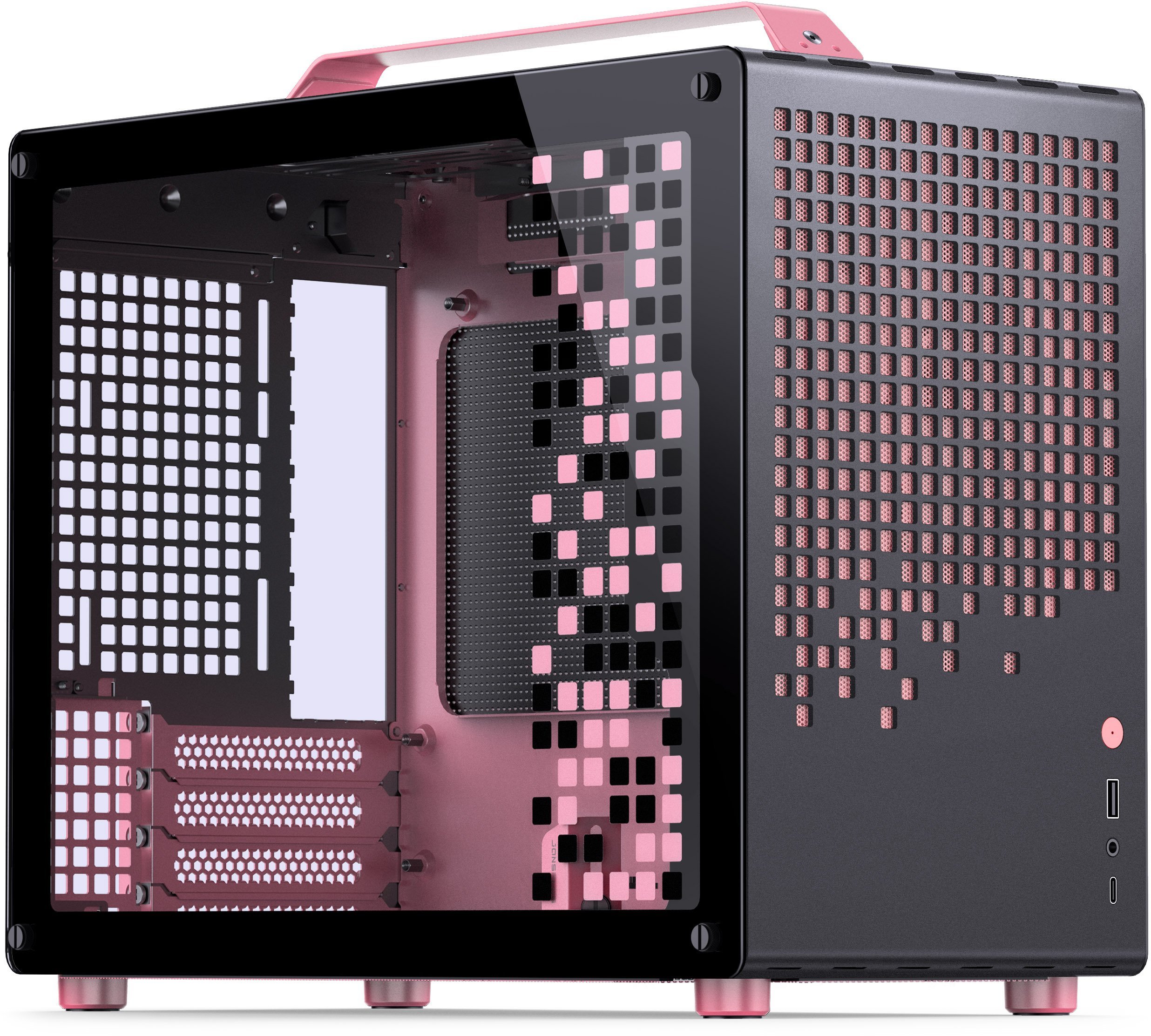 Obudowa Jonsplus Z20 Micro-ATX Obudowa z uchwytem - czarny/różowy Z20 BLACK-PINK