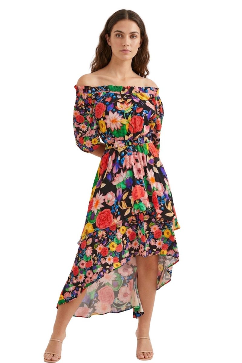 Sukienka damska Desigual Ailea asymetryczna w kwiaty-XS