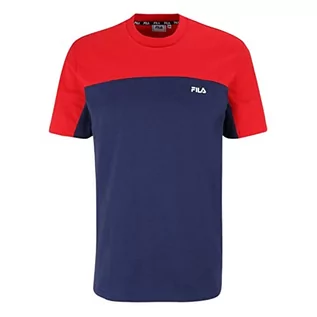 Koszulki męskie - FILA Męski t-shirt BLANKENBURG Blocked, Medieval Blue-True Red, S, Medieval Blue-true Red, S - grafika 1